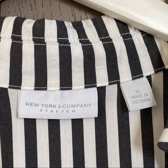 NY&Co Striped Cold Shoulder Shirt Dress - Picture 5 of 8